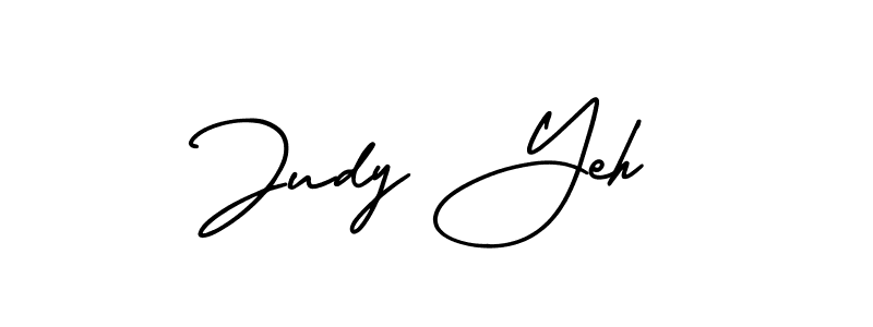 You should practise on your own different ways (AmerikaSignatureDemo-Regular) to write your name (Judy Yeh) in signature. don't let someone else do it for you. Judy Yeh signature style 3 images and pictures png