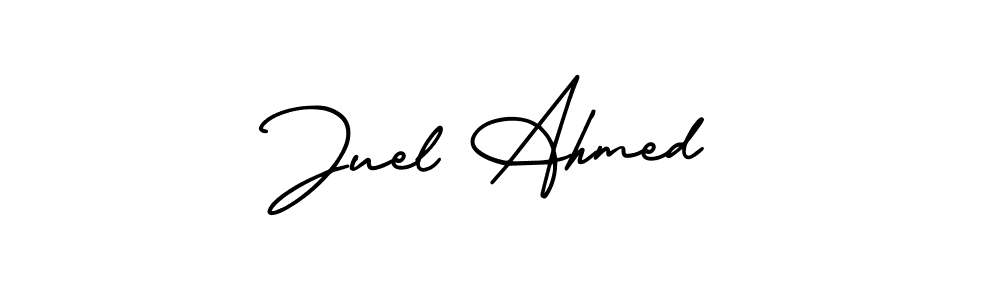 How to make Juel Ahmed name signature. Use AmerikaSignatureDemo-Regular style for creating short signs online. This is the latest handwritten sign. Juel Ahmed signature style 3 images and pictures png