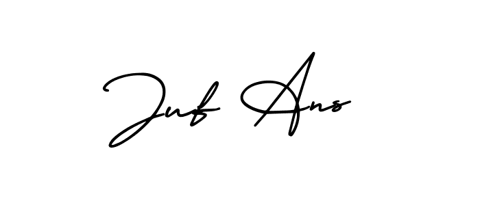 How to make Juf Ans name signature. Use AmerikaSignatureDemo-Regular style for creating short signs online. This is the latest handwritten sign. Juf Ans signature style 3 images and pictures png