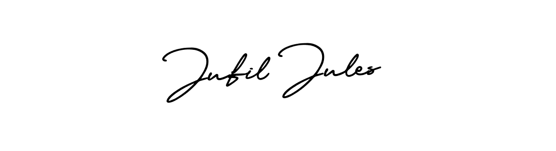 Make a beautiful signature design for name Jufil Jules. With this signature (AmerikaSignatureDemo-Regular) style, you can create a handwritten signature for free. Jufil Jules signature style 3 images and pictures png
