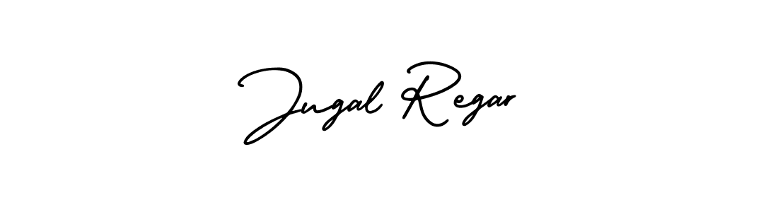 How to make Jugal Regar name signature. Use AmerikaSignatureDemo-Regular style for creating short signs online. This is the latest handwritten sign. Jugal Regar signature style 3 images and pictures png
