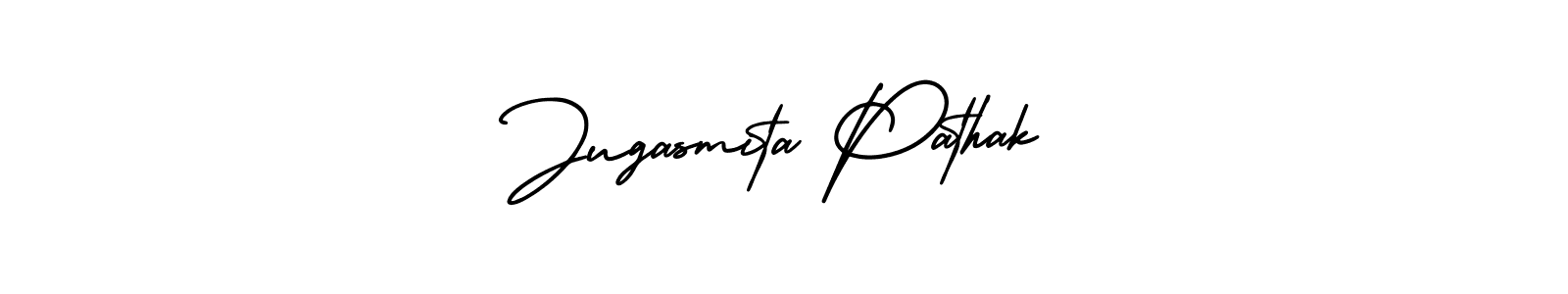How to Draw Jugasmita Pathak signature style? AmerikaSignatureDemo-Regular is a latest design signature styles for name Jugasmita Pathak. Jugasmita Pathak signature style 3 images and pictures png