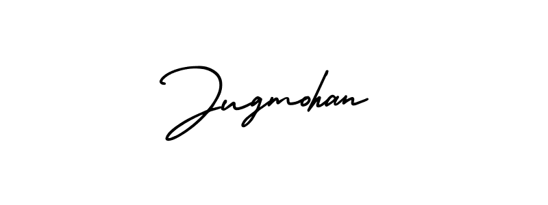 The best way (AmerikaSignatureDemo-Regular) to make a short signature is to pick only two or three words in your name. The name Jugmohan include a total of six letters. For converting this name. Jugmohan signature style 3 images and pictures png