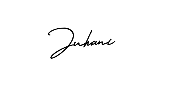 You should practise on your own different ways (AmerikaSignatureDemo-Regular) to write your name (Juhani) in signature. don't let someone else do it for you. Juhani signature style 3 images and pictures png