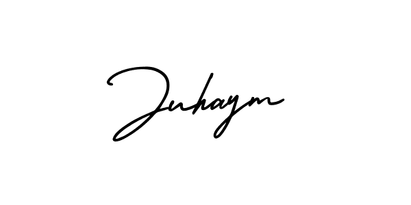 How to make Juhaym name signature. Use AmerikaSignatureDemo-Regular style for creating short signs online. This is the latest handwritten sign. Juhaym signature style 3 images and pictures png