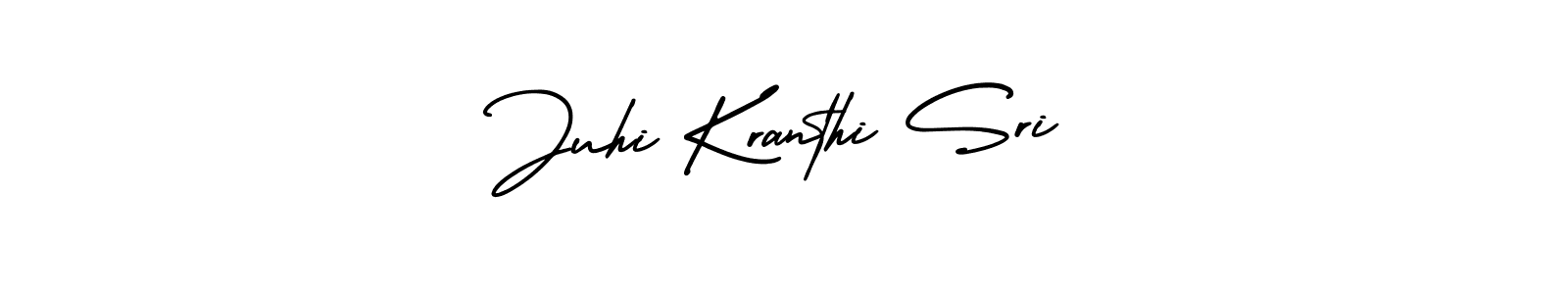 How to make Juhi Kranthi Sri name signature. Use AmerikaSignatureDemo-Regular style for creating short signs online. This is the latest handwritten sign. Juhi Kranthi Sri signature style 3 images and pictures png
