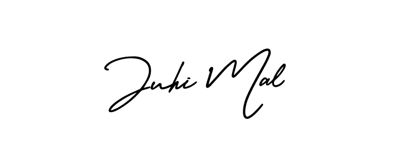 Use a signature maker to create a handwritten signature online. With this signature software, you can design (AmerikaSignatureDemo-Regular) your own signature for name Juhi Mal. Juhi Mal signature style 3 images and pictures png