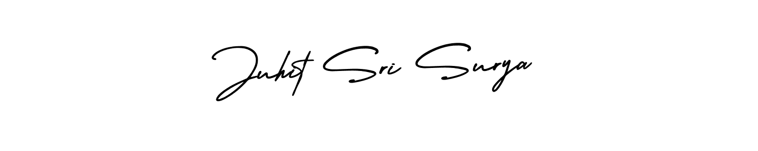 How to make Juhit Sri Surya signature? AmerikaSignatureDemo-Regular is a professional autograph style. Create handwritten signature for Juhit Sri Surya name. Juhit Sri Surya signature style 3 images and pictures png