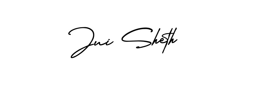 How to make Jui Sheth name signature. Use AmerikaSignatureDemo-Regular style for creating short signs online. This is the latest handwritten sign. Jui Sheth signature style 3 images and pictures png