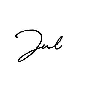 How to make Jul name signature. Use AmerikaSignatureDemo-Regular style for creating short signs online. This is the latest handwritten sign. Jul signature style 3 images and pictures png