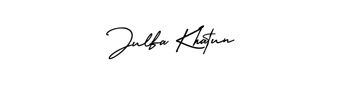 Use a signature maker to create a handwritten signature online. With this signature software, you can design (AmerikaSignatureDemo-Regular) your own signature for name Julfa Khatun. Julfa Khatun signature style 3 images and pictures png