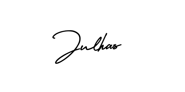 Julhas stylish signature style. Best Handwritten Sign (AmerikaSignatureDemo-Regular) for my name. Handwritten Signature Collection Ideas for my name Julhas. Julhas signature style 3 images and pictures png