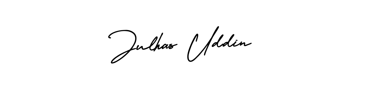 How to make Julhas Uddin name signature. Use AmerikaSignatureDemo-Regular style for creating short signs online. This is the latest handwritten sign. Julhas Uddin signature style 3 images and pictures png