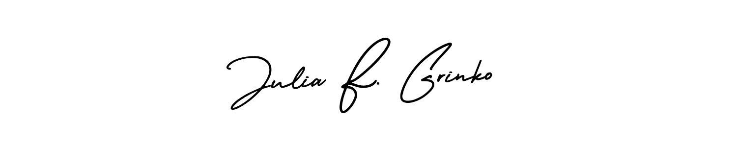 Make a short Julia F. Grinko signature style. Manage your documents anywhere anytime using AmerikaSignatureDemo-Regular. Create and add eSignatures, submit forms, share and send files easily. Julia F. Grinko signature style 3 images and pictures png