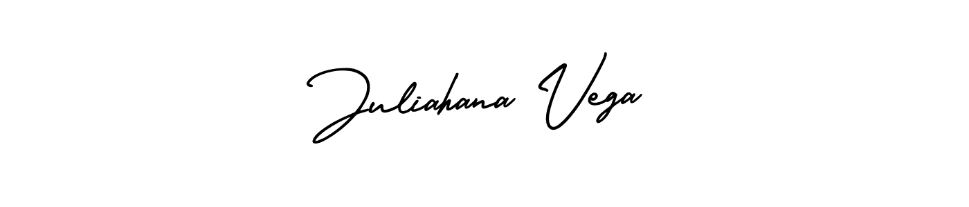 It looks lik you need a new signature style for name Juliahana Vega. Design unique handwritten (AmerikaSignatureDemo-Regular) signature with our free signature maker in just a few clicks. Juliahana Vega signature style 3 images and pictures png