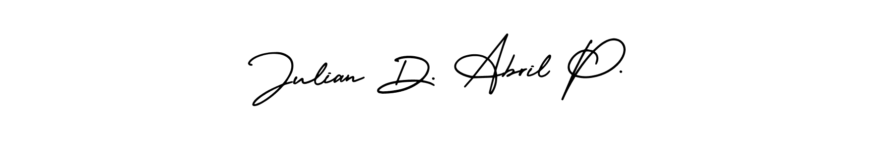Similarly AmerikaSignatureDemo-Regular is the best handwritten signature design. Signature creator online .You can use it as an online autograph creator for name Julian D. Abril P.. Julian D. Abril P. signature style 3 images and pictures png