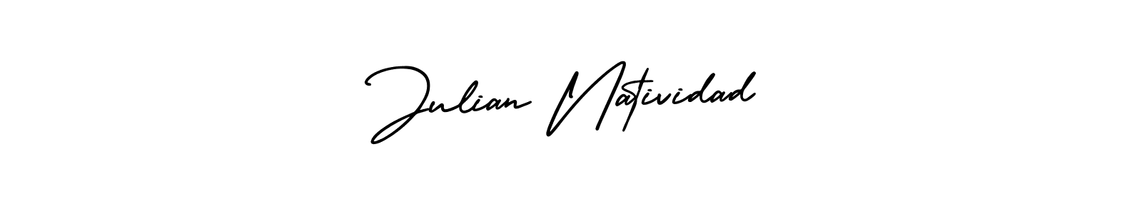 You should practise on your own different ways (AmerikaSignatureDemo-Regular) to write your name (Julian Natividad) in signature. don't let someone else do it for you. Julian Natividad signature style 3 images and pictures png