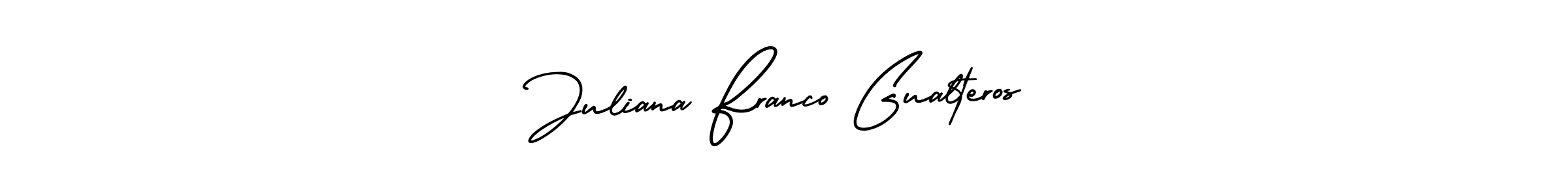 See photos of Juliana Franco Gualteros official signature by Spectra . Check more albums & portfolios. Read reviews & check more about AmerikaSignatureDemo-Regular font. Juliana Franco Gualteros signature style 3 images and pictures png