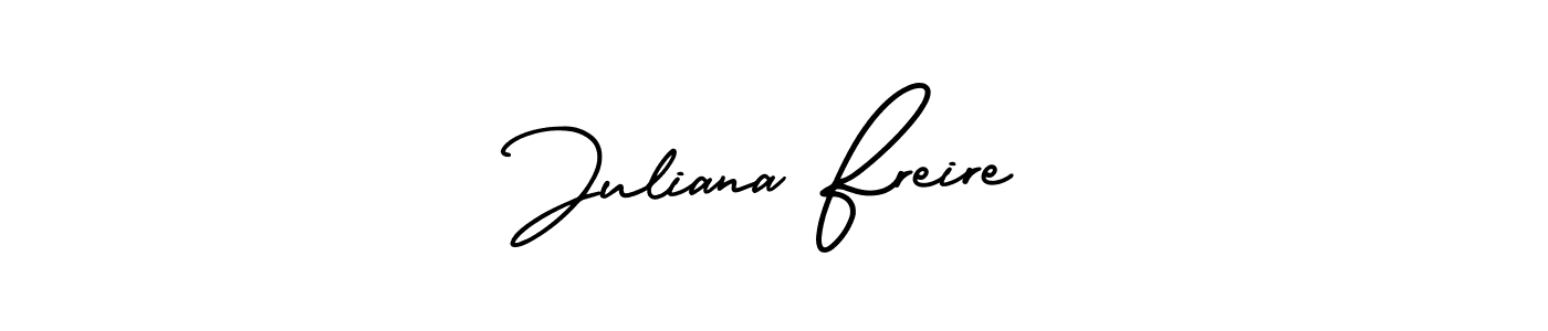 How to make Juliana Freire name signature. Use AmerikaSignatureDemo-Regular style for creating short signs online. This is the latest handwritten sign. Juliana Freire signature style 3 images and pictures png