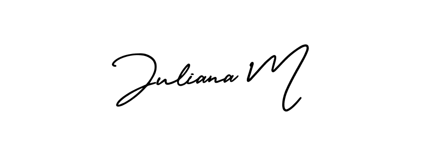 How to Draw Juliana M signature style? AmerikaSignatureDemo-Regular is a latest design signature styles for name Juliana M. Juliana M signature style 3 images and pictures png