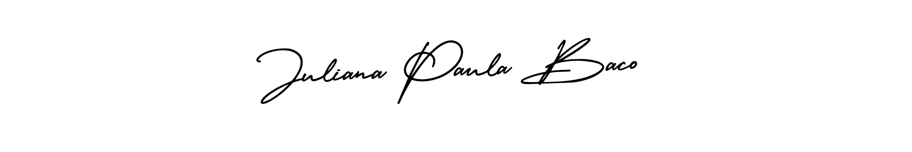 This is the best signature style for the Juliana Paula Baco name. Also you like these signature font (AmerikaSignatureDemo-Regular). Mix name signature. Juliana Paula Baco signature style 3 images and pictures png