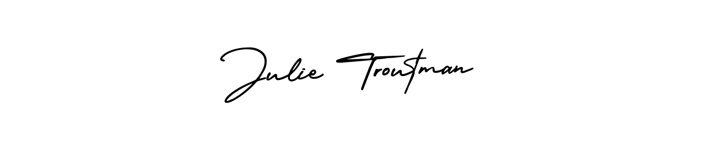 The best way (AmerikaSignatureDemo-Regular) to make a short signature is to pick only two or three words in your name. The name Julie Troutman include a total of six letters. For converting this name. Julie Troutman signature style 3 images and pictures png