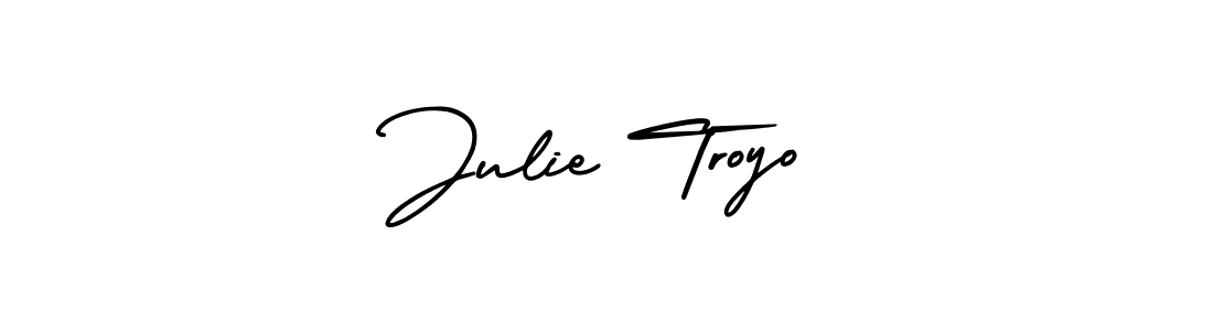 The best way (AmerikaSignatureDemo-Regular) to make a short signature is to pick only two or three words in your name. The name Julie Troyo include a total of six letters. For converting this name. Julie Troyo signature style 3 images and pictures png