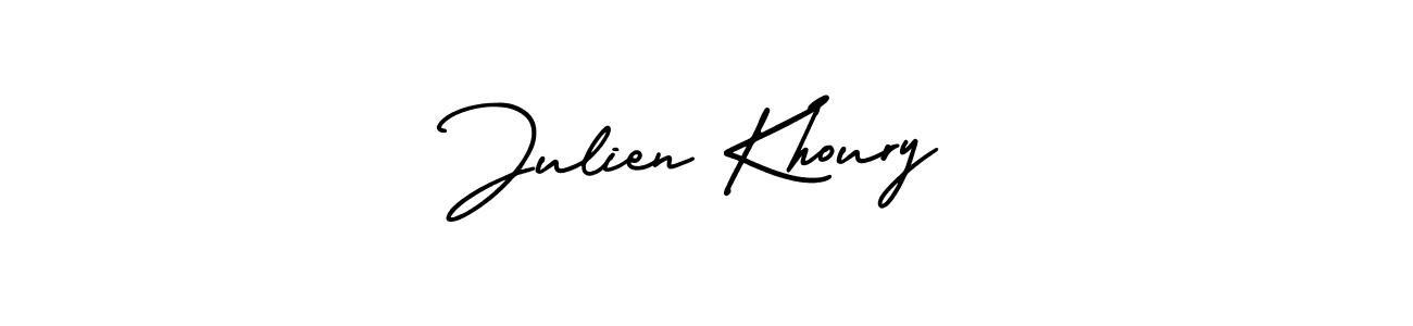 How to make Julien Khoury name signature. Use AmerikaSignatureDemo-Regular style for creating short signs online. This is the latest handwritten sign. Julien Khoury signature style 3 images and pictures png