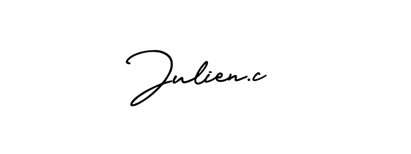 Use a signature maker to create a handwritten signature online. With this signature software, you can design (AmerikaSignatureDemo-Regular) your own signature for name Julien.c. Julien.c signature style 3 images and pictures png