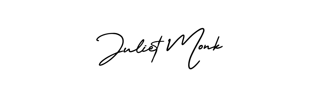 It looks lik you need a new signature style for name Juliet Monk. Design unique handwritten (AmerikaSignatureDemo-Regular) signature with our free signature maker in just a few clicks. Juliet Monk signature style 3 images and pictures png