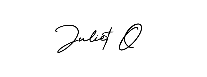 The best way (AmerikaSignatureDemo-Regular) to make a short signature is to pick only two or three words in your name. The name Juliet O include a total of six letters. For converting this name. Juliet O signature style 3 images and pictures png