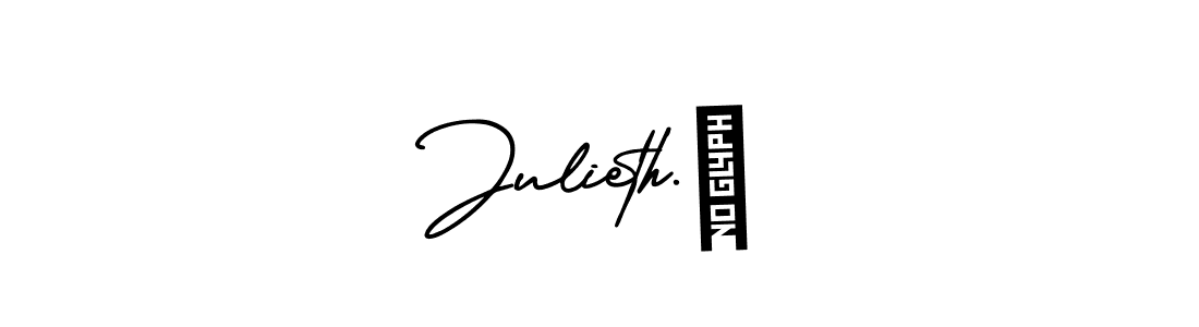The best way (AmerikaSignatureDemo-Regular) to make a short signature is to pick only two or three words in your name. The name Julieth.♡ include a total of six letters. For converting this name. Julieth.♡ signature style 3 images and pictures png