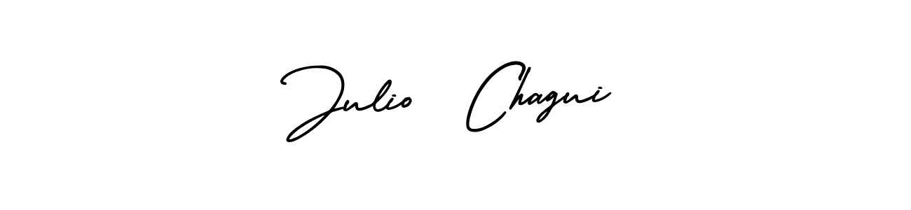 You should practise on your own different ways (AmerikaSignatureDemo-Regular) to write your name (Julio  Chagui) in signature. don't let someone else do it for you. Julio  Chagui signature style 3 images and pictures png
