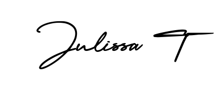 How to make Julissa T name signature. Use AmerikaSignatureDemo-Regular style for creating short signs online. This is the latest handwritten sign. Julissa T signature style 3 images and pictures png