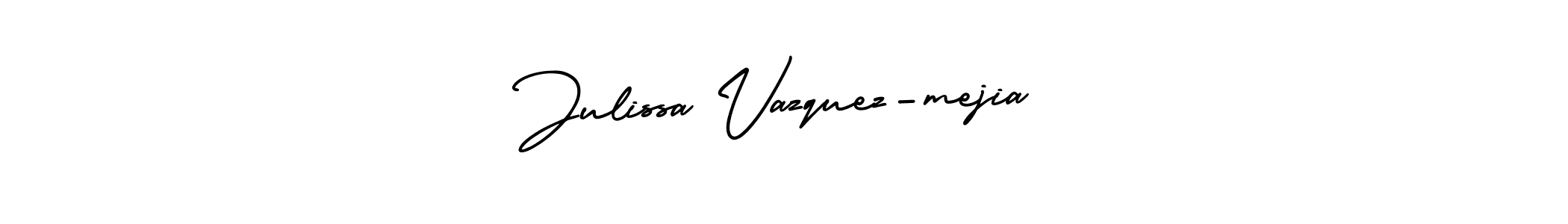 Make a short Julissa Vazquez-mejia signature style. Manage your documents anywhere anytime using AmerikaSignatureDemo-Regular. Create and add eSignatures, submit forms, share and send files easily. Julissa Vazquez-mejia signature style 3 images and pictures png