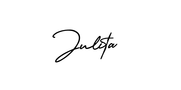 The best way (AmerikaSignatureDemo-Regular) to make a short signature is to pick only two or three words in your name. The name Julita include a total of six letters. For converting this name. Julita signature style 3 images and pictures png