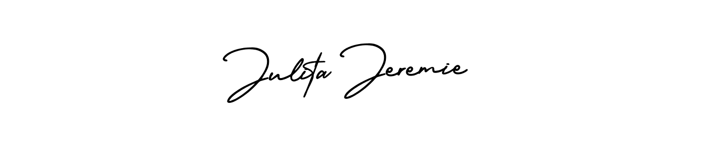 Also You can easily find your signature by using the search form. We will create Julita Jeremie name handwritten signature images for you free of cost using AmerikaSignatureDemo-Regular sign style. Julita Jeremie signature style 3 images and pictures png