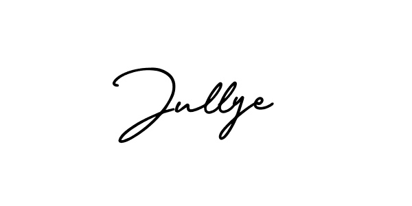 You should practise on your own different ways (AmerikaSignatureDemo-Regular) to write your name (Jullye) in signature. don't let someone else do it for you. Jullye signature style 3 images and pictures png