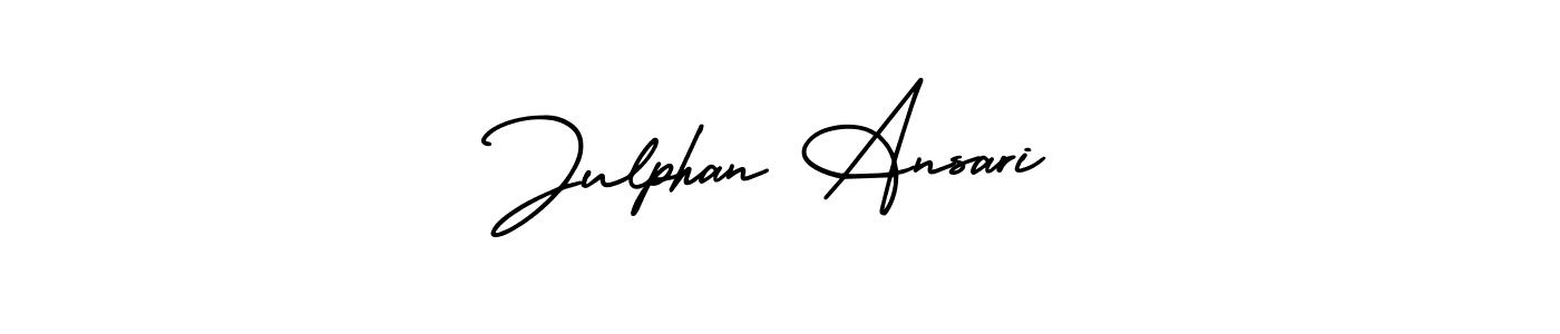 This is the best signature style for the Julphan Ansari name. Also you like these signature font (AmerikaSignatureDemo-Regular). Mix name signature. Julphan Ansari signature style 3 images and pictures png