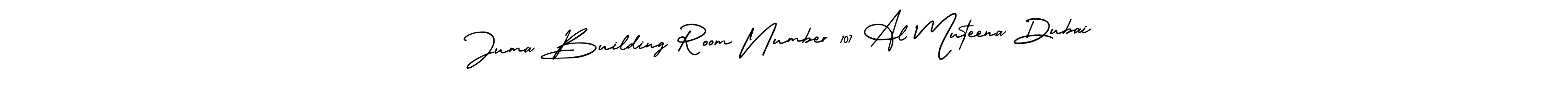 How to make Juma Building Room Number 107 Al Muteena Dubai name signature. Use AmerikaSignatureDemo-Regular style for creating short signs online. This is the latest handwritten sign. Juma Building Room Number 107 Al Muteena Dubai signature style 3 images and pictures png