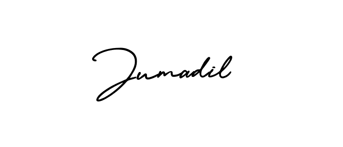 Use a signature maker to create a handwritten signature online. With this signature software, you can design (AmerikaSignatureDemo-Regular) your own signature for name Jumadil. Jumadil signature style 3 images and pictures png