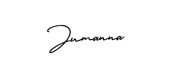 You should practise on your own different ways (AmerikaSignatureDemo-Regular) to write your name (Jumanna) in signature. don't let someone else do it for you. Jumanna signature style 3 images and pictures png