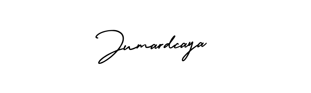 The best way (AmerikaSignatureDemo-Regular) to make a short signature is to pick only two or three words in your name. The name Jumardcaya include a total of six letters. For converting this name. Jumardcaya signature style 3 images and pictures png