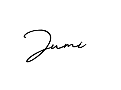 How to make Jumi name signature. Use AmerikaSignatureDemo-Regular style for creating short signs online. This is the latest handwritten sign. Jumi signature style 3 images and pictures png