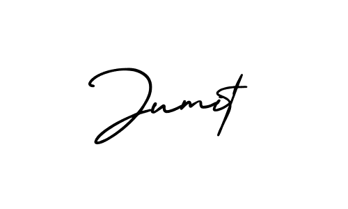 The best way (AmerikaSignatureDemo-Regular) to make a short signature is to pick only two or three words in your name. The name Jumit include a total of six letters. For converting this name. Jumit signature style 3 images and pictures png