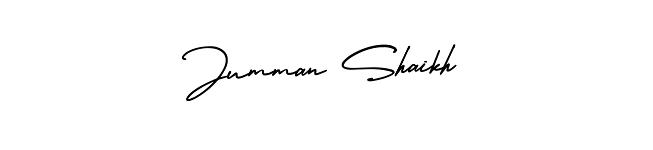 Jumman Shaikh stylish signature style. Best Handwritten Sign (AmerikaSignatureDemo-Regular) for my name. Handwritten Signature Collection Ideas for my name Jumman Shaikh. Jumman Shaikh signature style 3 images and pictures png
