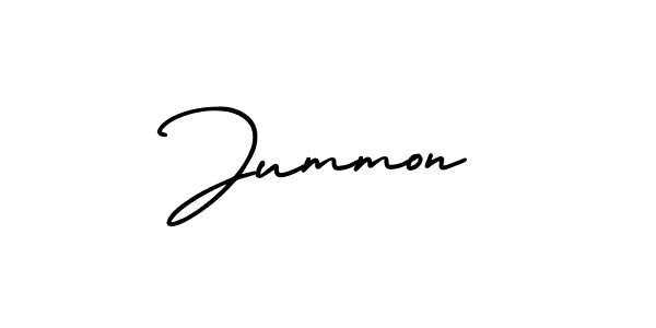The best way (AmerikaSignatureDemo-Regular) to make a short signature is to pick only two or three words in your name. The name Jummon include a total of six letters. For converting this name. Jummon signature style 3 images and pictures png