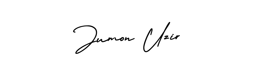 The best way (AmerikaSignatureDemo-Regular) to make a short signature is to pick only two or three words in your name. The name Jumon Uzir include a total of six letters. For converting this name. Jumon Uzir signature style 3 images and pictures png