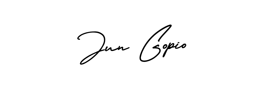 Best and Professional Signature Style for Jun Gopio. AmerikaSignatureDemo-Regular Best Signature Style Collection. Jun Gopio signature style 3 images and pictures png