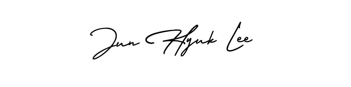 How to Draw Jun Hyuk Lee signature style? AmerikaSignatureDemo-Regular is a latest design signature styles for name Jun Hyuk Lee. Jun Hyuk Lee signature style 3 images and pictures png
